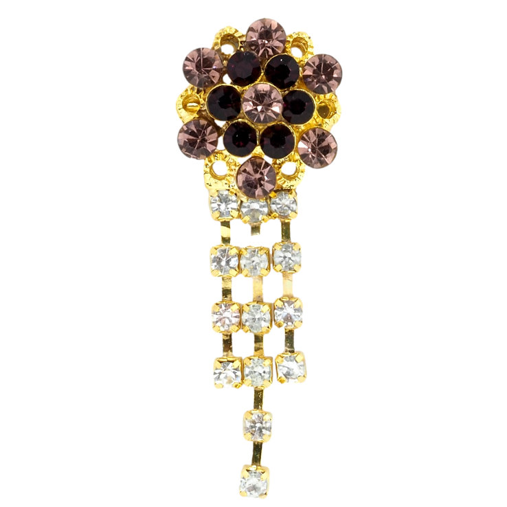 Брошь Цветок с бордовыми стразами фото №2 Брошь Цветок с бордовыми стразами фото №2