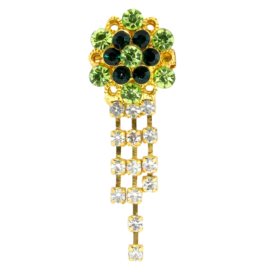 Брошь Цветок с зелеными стразами фото №1 Брошь Цветок с зелеными стразами фото №1