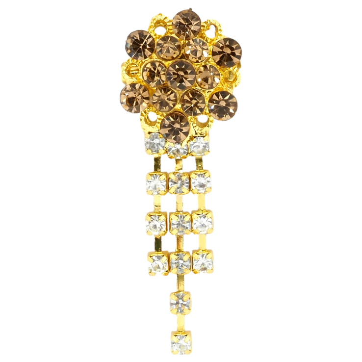 Брошка Квітка з коричневими стразами фото №19 Брошка Квітка з коричневими стразами фото №19