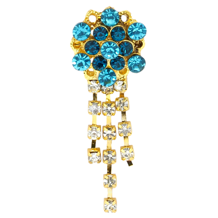 Брошка Квітка з бірюзовими стразами фото №17 Брошка Квітка з бірюзовими стразами фото №17