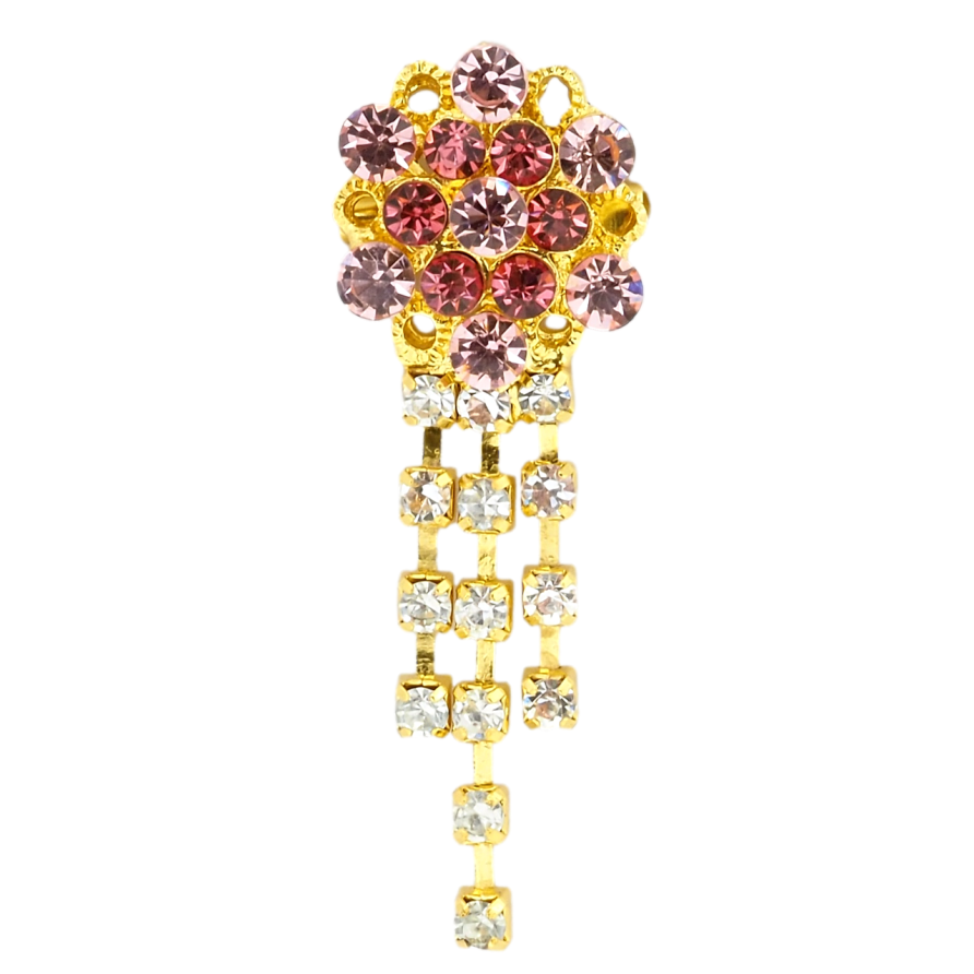 Брошка Квітка з рожевими стразами фото №1 Брошка Квітка з рожевими стразами фото №1