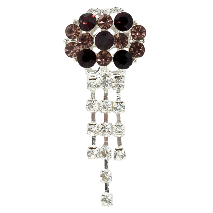 Брошка Композиція з бордовими стразами фото №1 Брошка Композиція з бордовими стразами фото №1