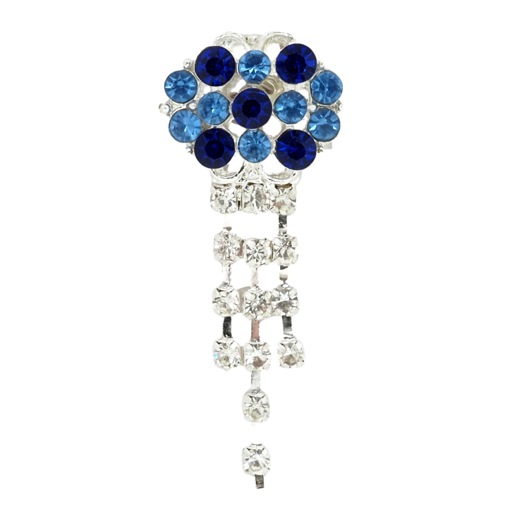 Брошка Композиція з синіми стразами фото №5 Брошка Композиція з синіми стразами фото №5