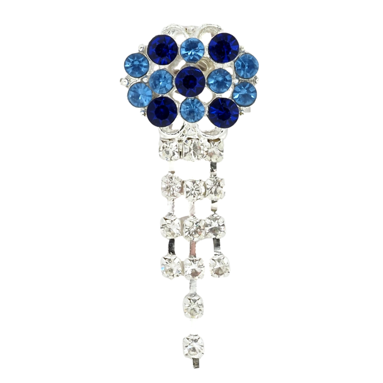 Брошка Композиція з синіми стразами фото №1 Брошка Композиція з синіми стразами фото №1