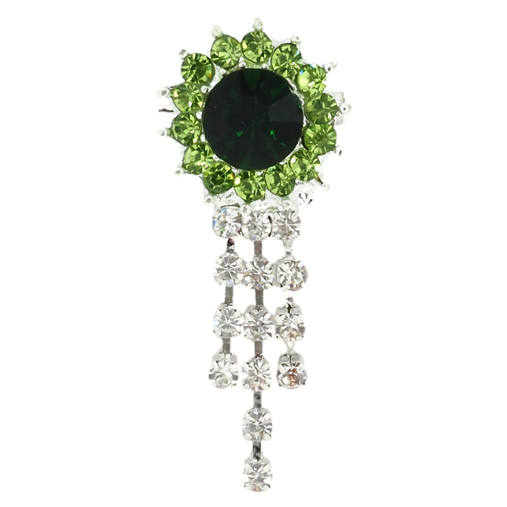 Брошь Цветок с зелеными стразами фото №12 Брошь Цветок с зелеными стразами фото №12