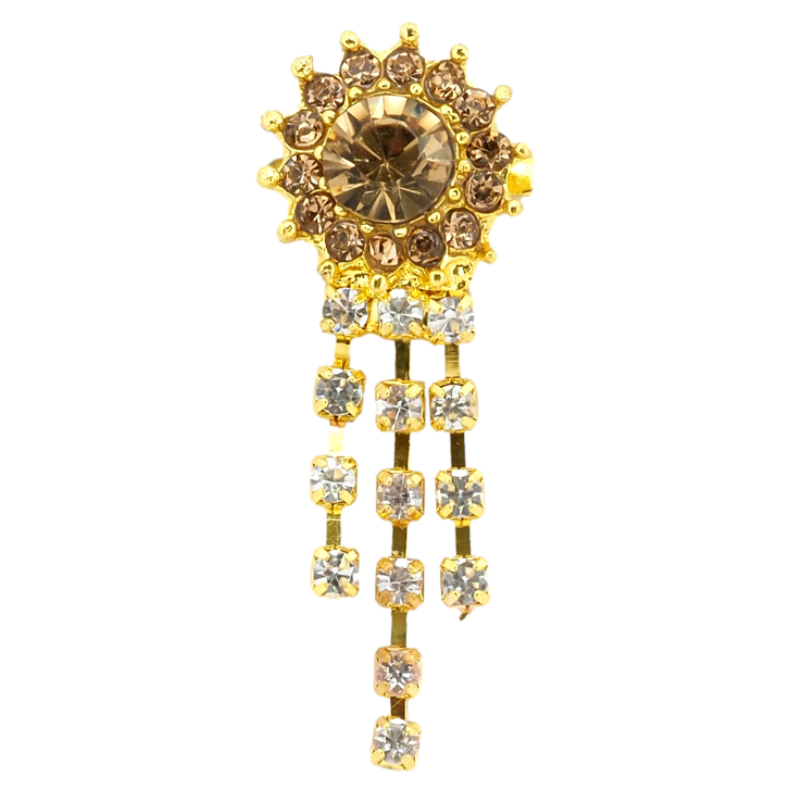 Брошка Квітка з коричневими стразами фото №15 Брошка Квітка з коричневими стразами фото №15