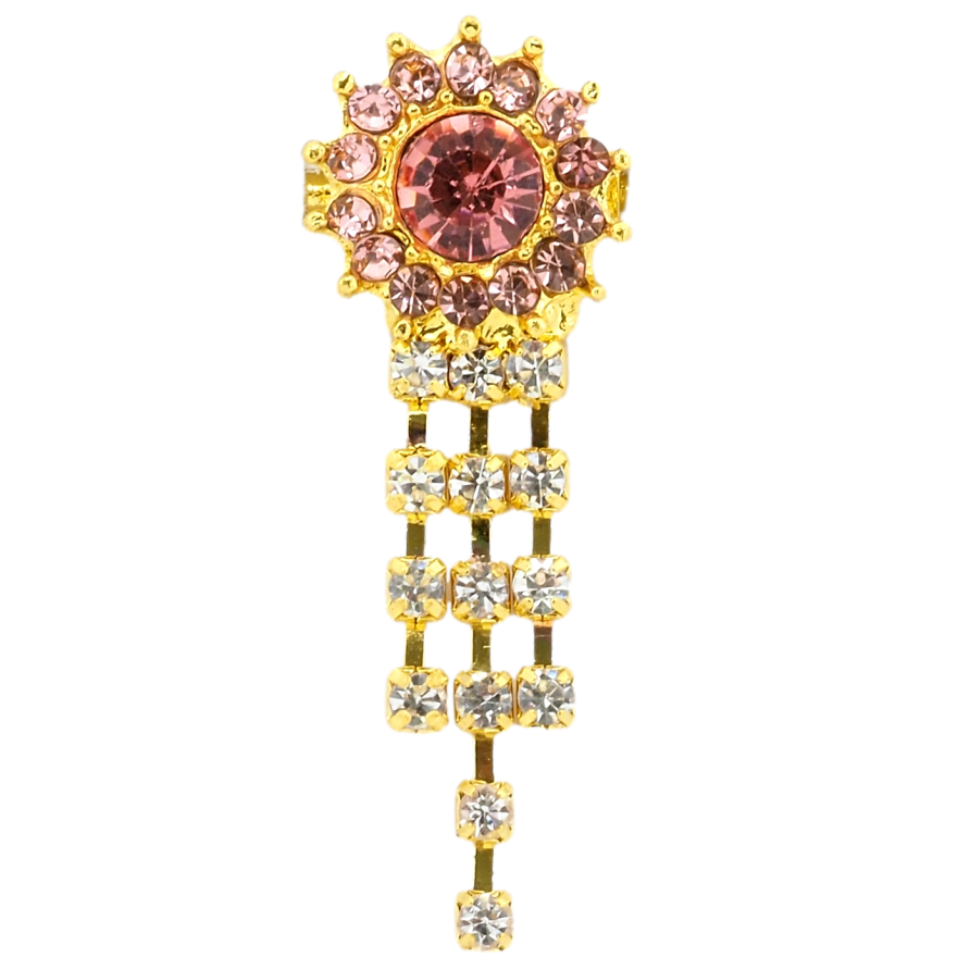 Брошь Цветок с розовыми стразами фото №1 Брошь Цветок с розовыми стразами фото №1