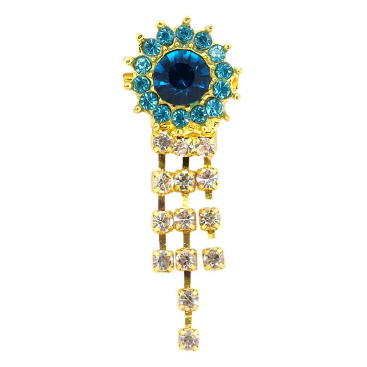 Брошка Квітка з бірюзовими стразами фото №12 Брошка Квітка з бірюзовими стразами фото №12