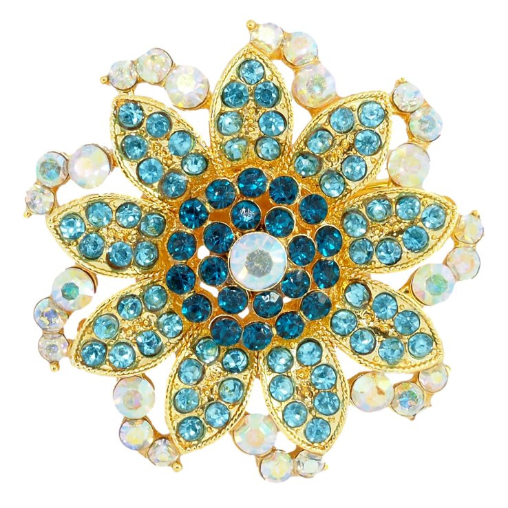 Брошка Бірюзова Квітка фото №11 Брошка Бірюзова Квітка фото №11