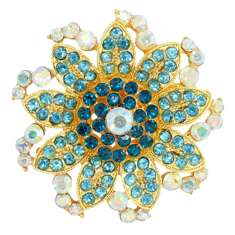 Брошка Бірюзова Квітка фото №1