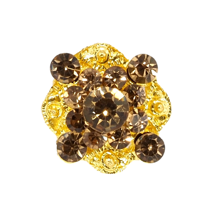 Брошка Квітка з коричневыми стразами фото №5 Брошка Квітка з коричневыми стразами фото №5