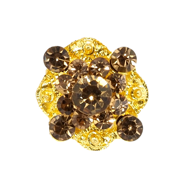 Брошь Цветок с коричневыми стразами фото №2 Брошь Цветок с коричневыми стразами фото №2