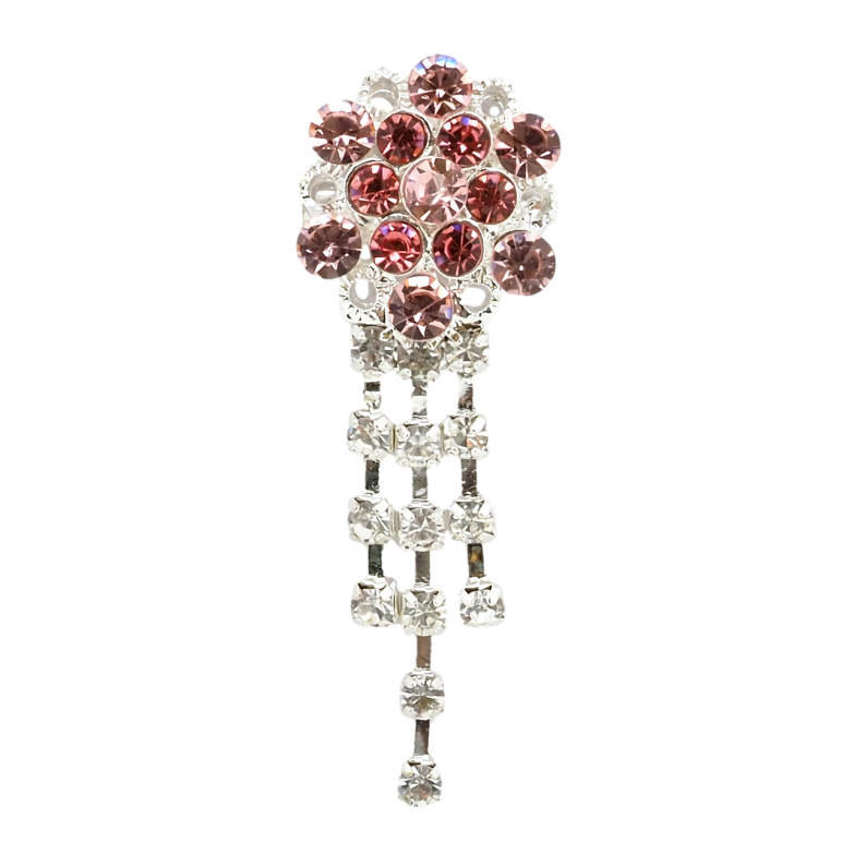 Брошь Цветок с розовыми стразами фото №1 Брошь Цветок с розовыми стразами фото №1