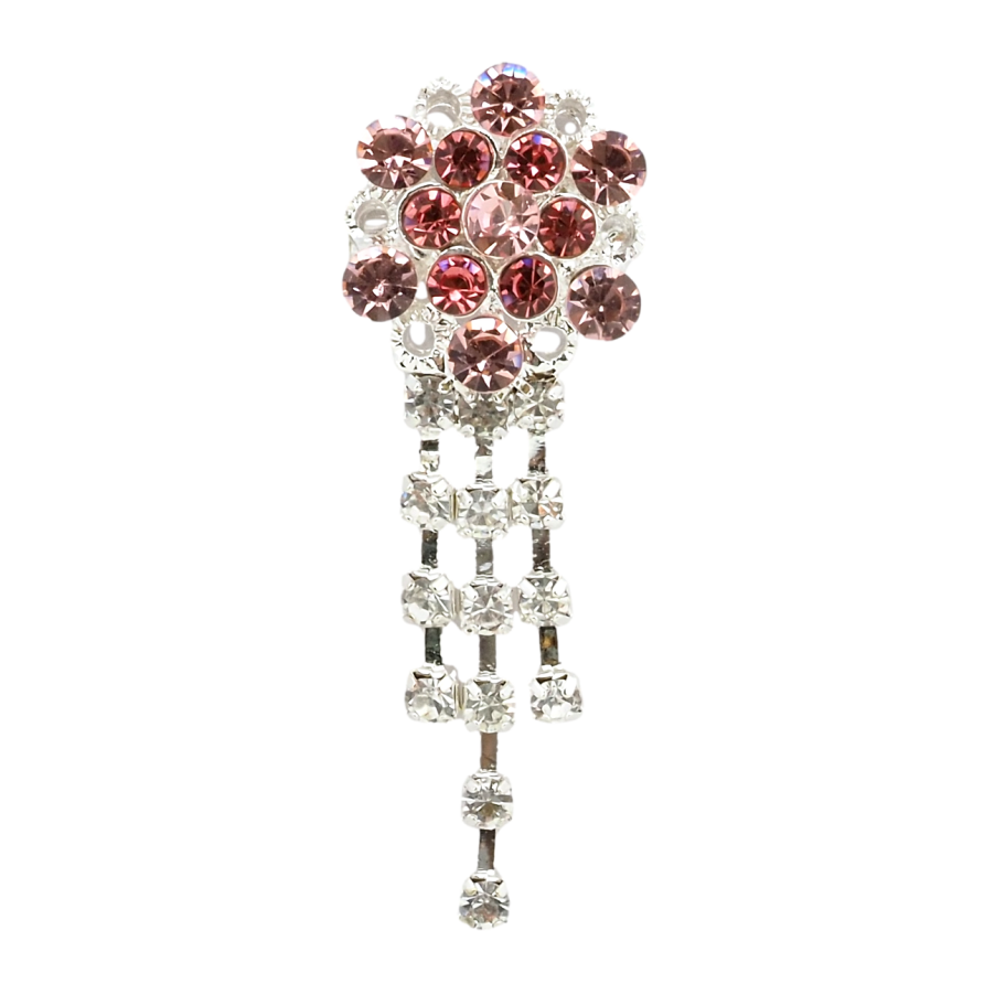 Брошь Цветок с розовыми стразами фото №1 Брошь Цветок с розовыми стразами фото №1