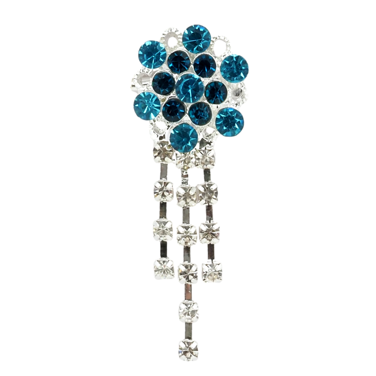 Брошка Квітка з бірюзовими стразами фото №14 Брошка Квітка з бірюзовими стразами фото №14