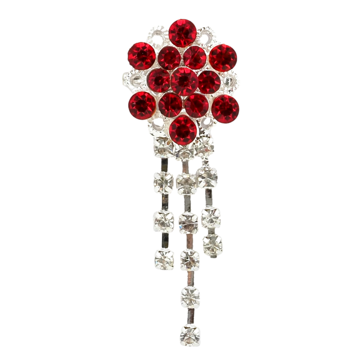 Брошь Цветок с красными стразами фото №13 Брошь Цветок с красными стразами фото №13