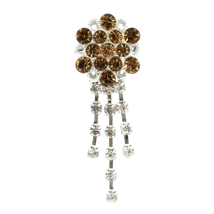 Брошка Квітка з коричневими стразами фото №8 Брошка Квітка з коричневими стразами фото №8