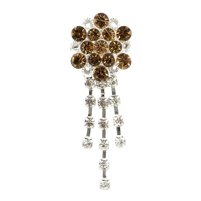 Брошь Цветок с коричневыми стразами фото №1 Брошь Цветок с коричневыми стразами фото №1