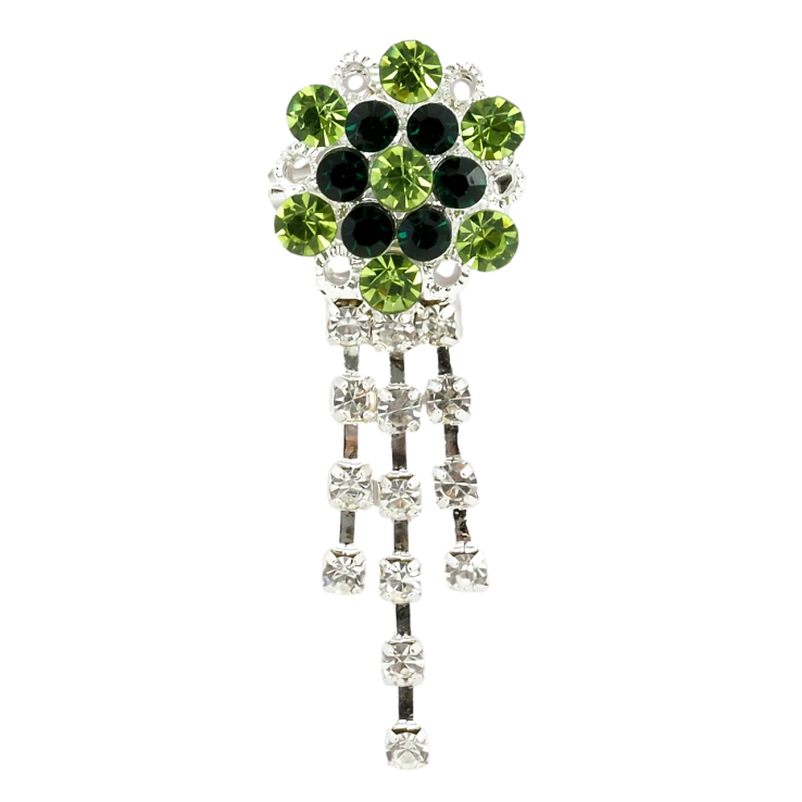 Брошь Цветок с зелеными стразами фото №5 Брошь Цветок с зелеными стразами фото №5