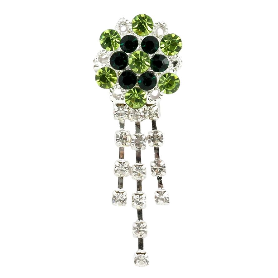 Брошь Цветок с зелеными стразами фото №1 Брошь Цветок с зелеными стразами фото №1