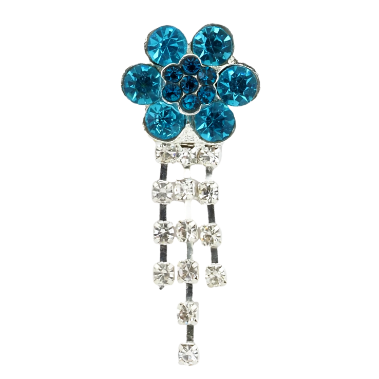 Брошка Квітка з бірюзовими стразами фото №7 Брошка Квітка з бірюзовими стразами фото №7