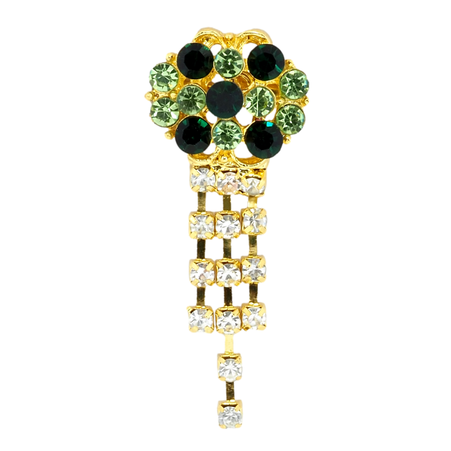 Брошь Цветок с зелеными стразами фото №1 Брошь Цветок с зелеными стразами фото №1