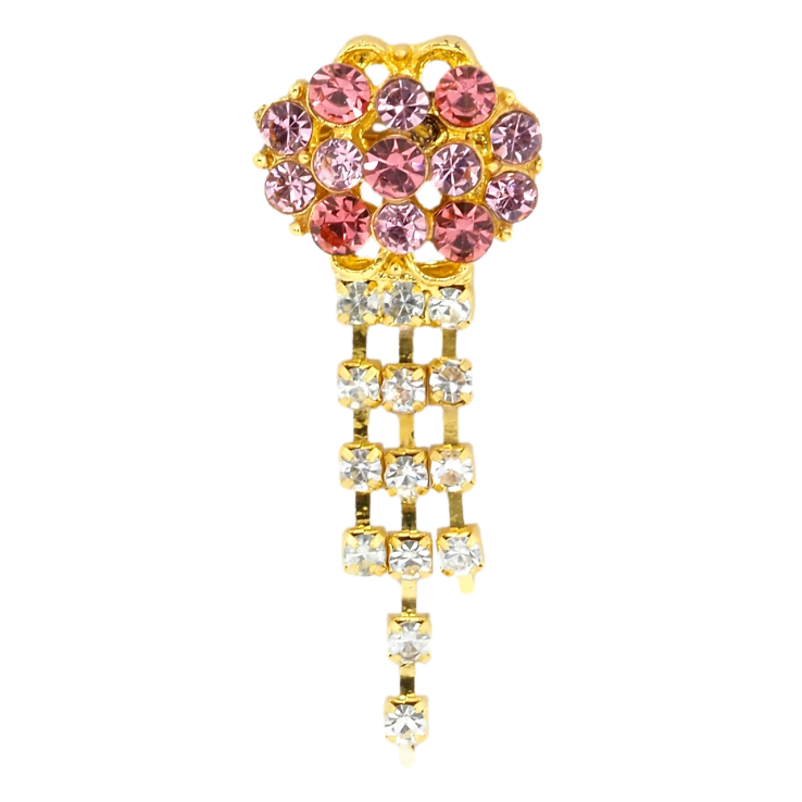 Брошь Цветок с розовыми стразами фото №6 Брошь Цветок с розовыми стразами фото №6
