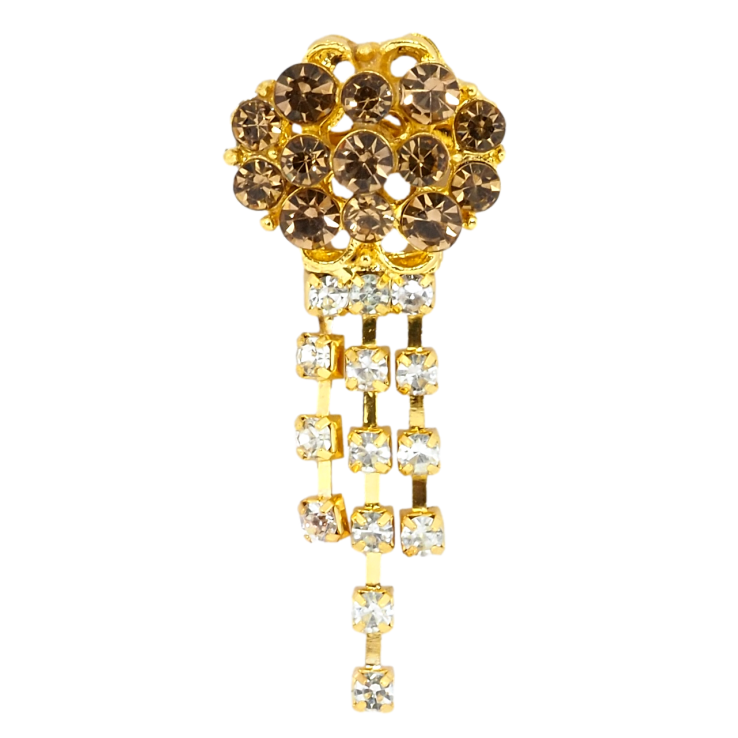 Брошка Квітка з коричневими стразами фото №16 Брошка Квітка з коричневими стразами фото №16