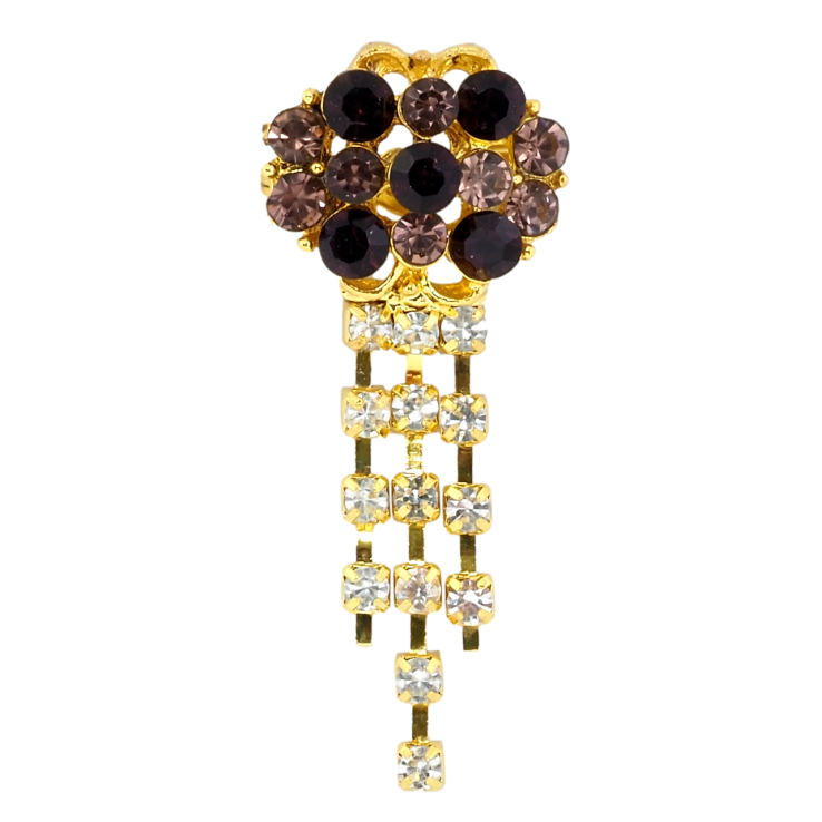 Брошь Цветок с бордовыми стразами фото №9 Брошь Цветок с бордовыми стразами фото №9