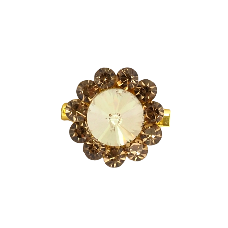 Брошка Квітка з коричневими стразами фото №18 Брошка Квітка з коричневими стразами фото №18
