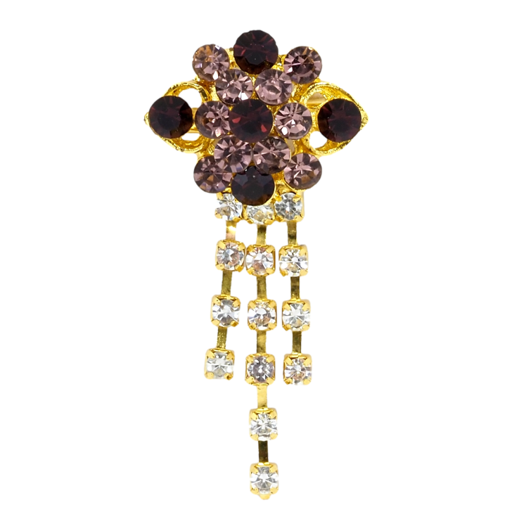 Брошь Цветок с бордовыми стразами фото №23 Брошь Цветок с бордовыми стразами фото №23