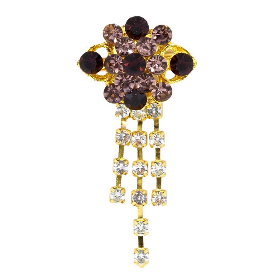 Брошь Цветок с бордовыми стразами фото №1 Брошь Цветок с бордовыми стразами фото №1