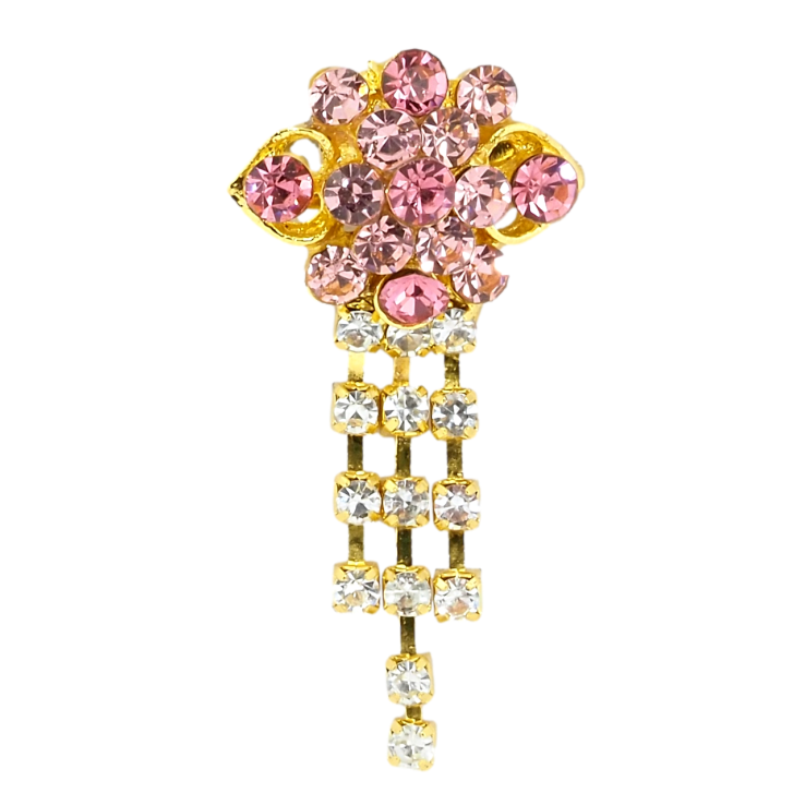 Брошь Цветок с розовыми стразами фото №2 Брошь Цветок с розовыми стразами фото №2