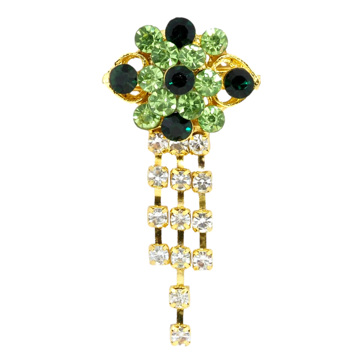 Брошь Цветок с зелеными стразами фото №9 Брошь Цветок с зелеными стразами фото №9