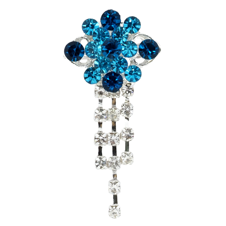 Брошка Квітка з бірюзовими стразами фото №16 Брошка Квітка з бірюзовими стразами фото №16