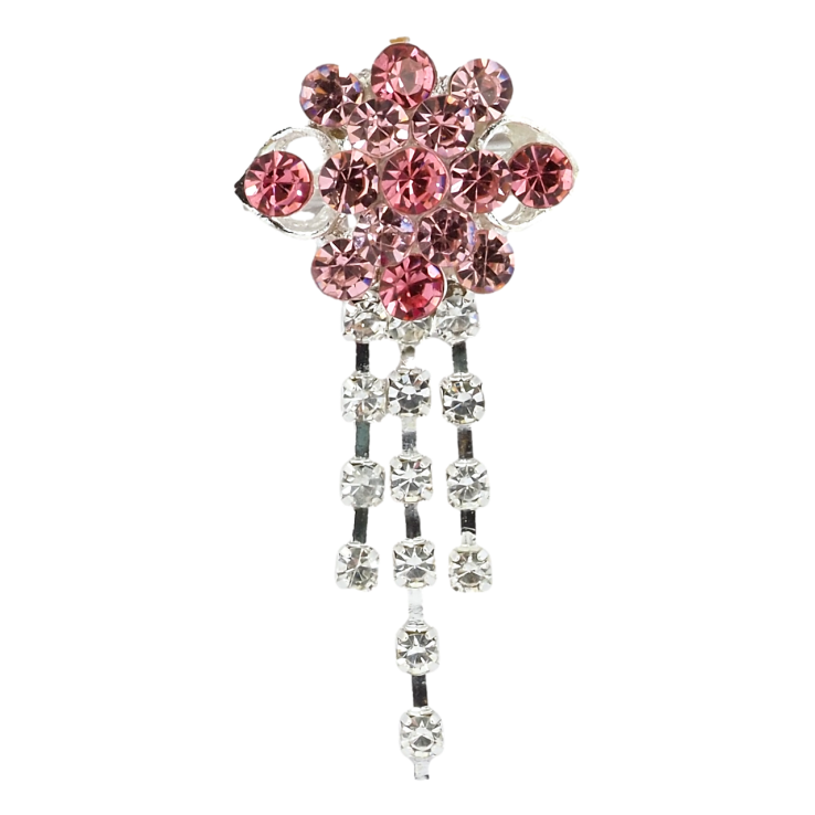 Брошка Квітка з рожевими стразами фото №7 Брошка Квітка з рожевими стразами фото №7
