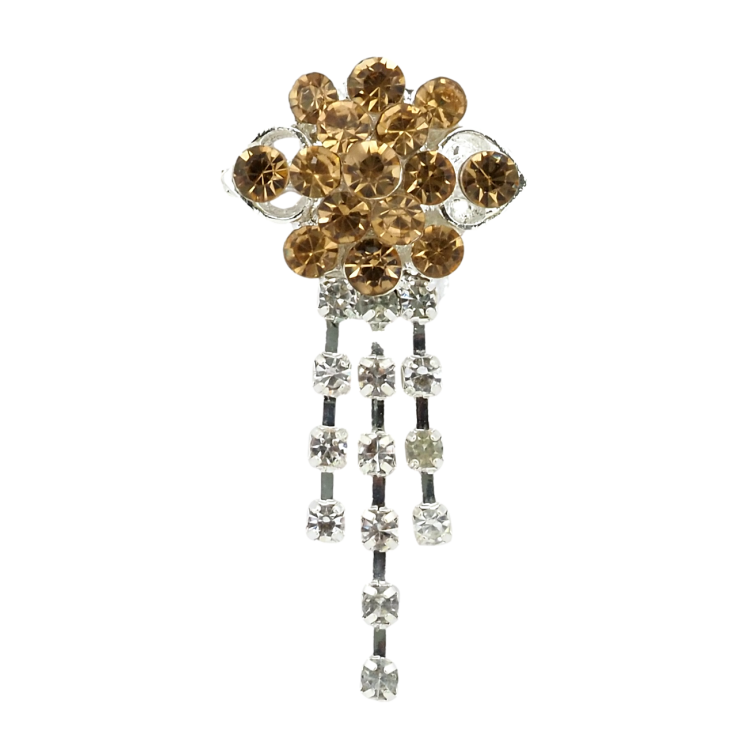 Брошка Квітка з коричневими стразами фото №22 Брошка Квітка з коричневими стразами фото №22