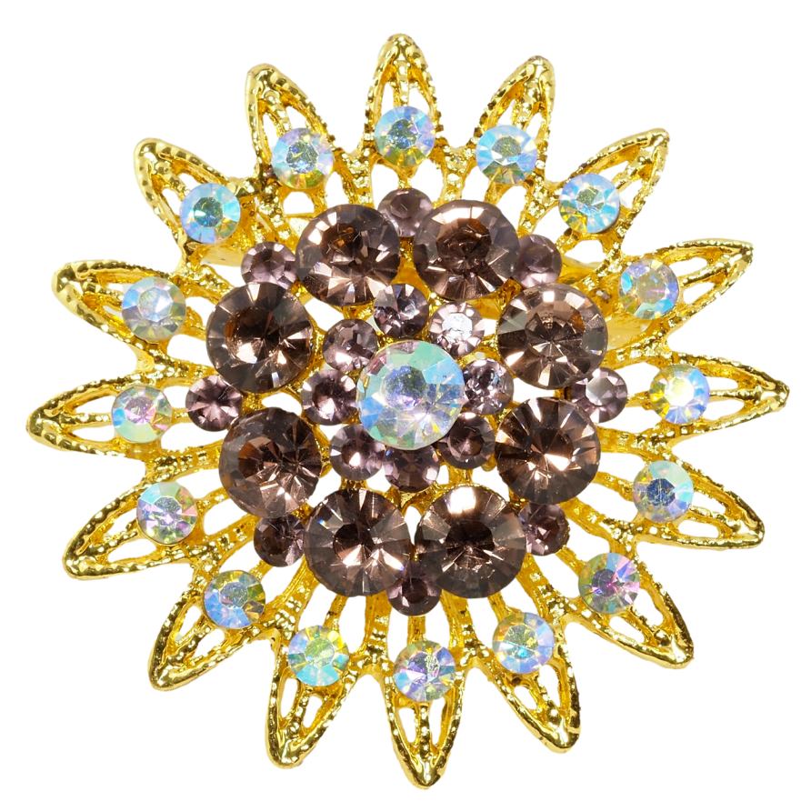 Брошь Цветок с бордовыми стразами фото №1 Брошь Цветок с бордовыми стразами фото №1