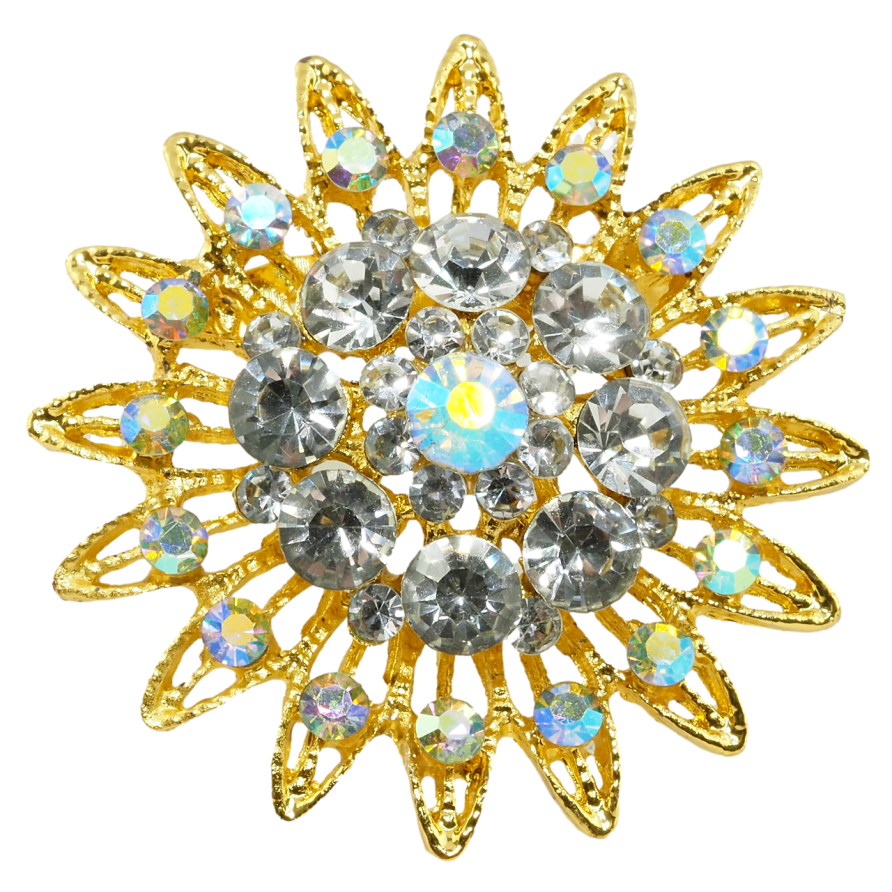 Брошь Цветок со стразами фото №1 Брошь Цветок со стразами фото №1