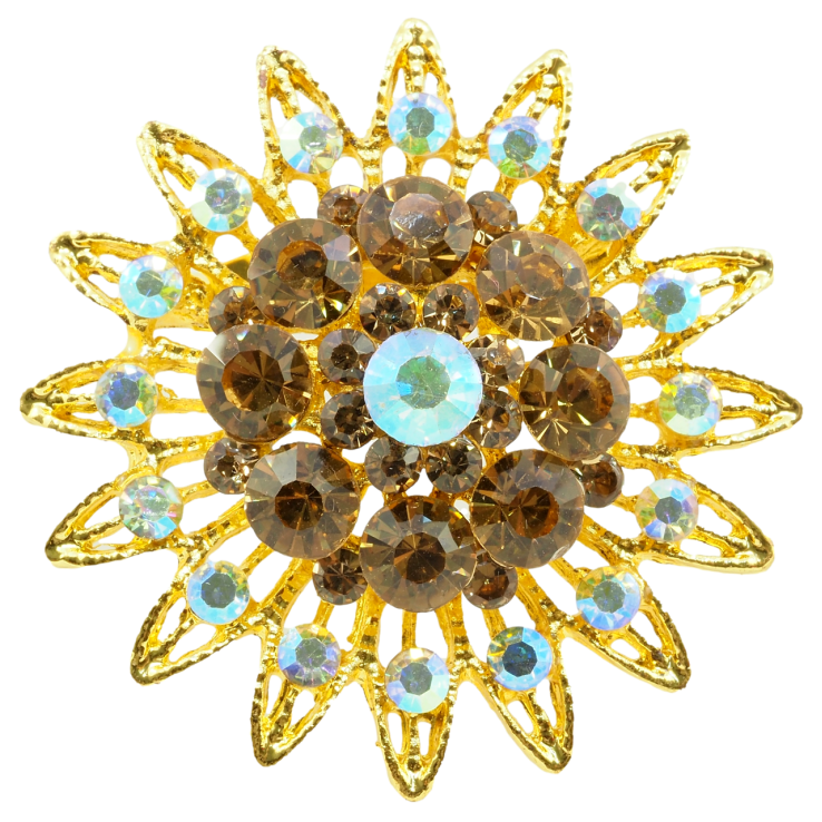 Брошка Квітка з коричневими стразами фото №20 Брошка Квітка з коричневими стразами фото №20