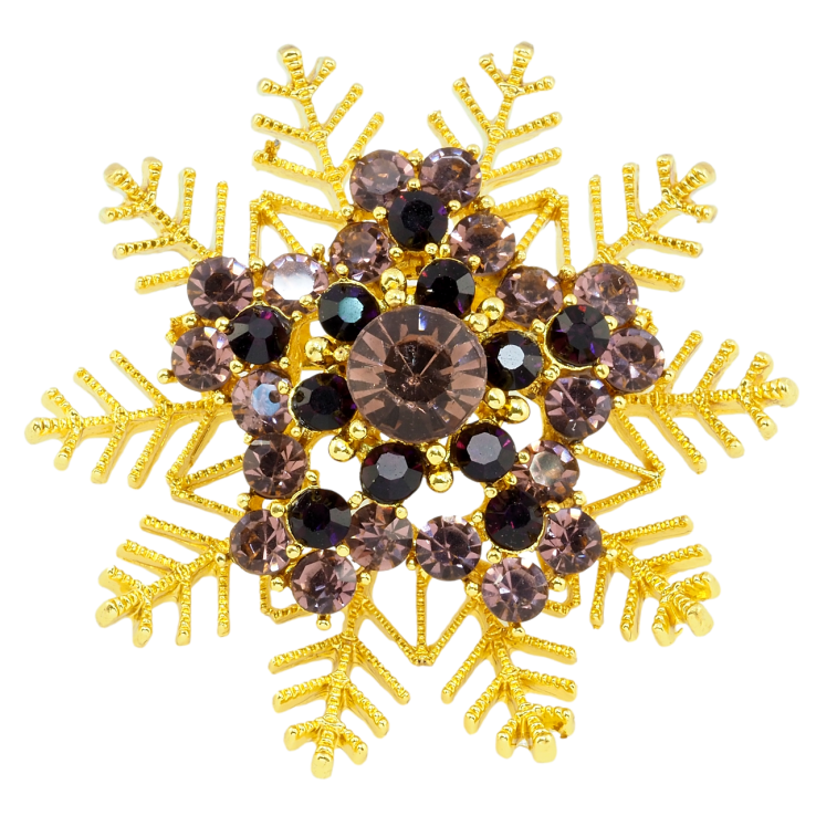 Брошка Сніжинка з бордовими стразами фото №20 Брошка Сніжинка з бордовими стразами фото №20