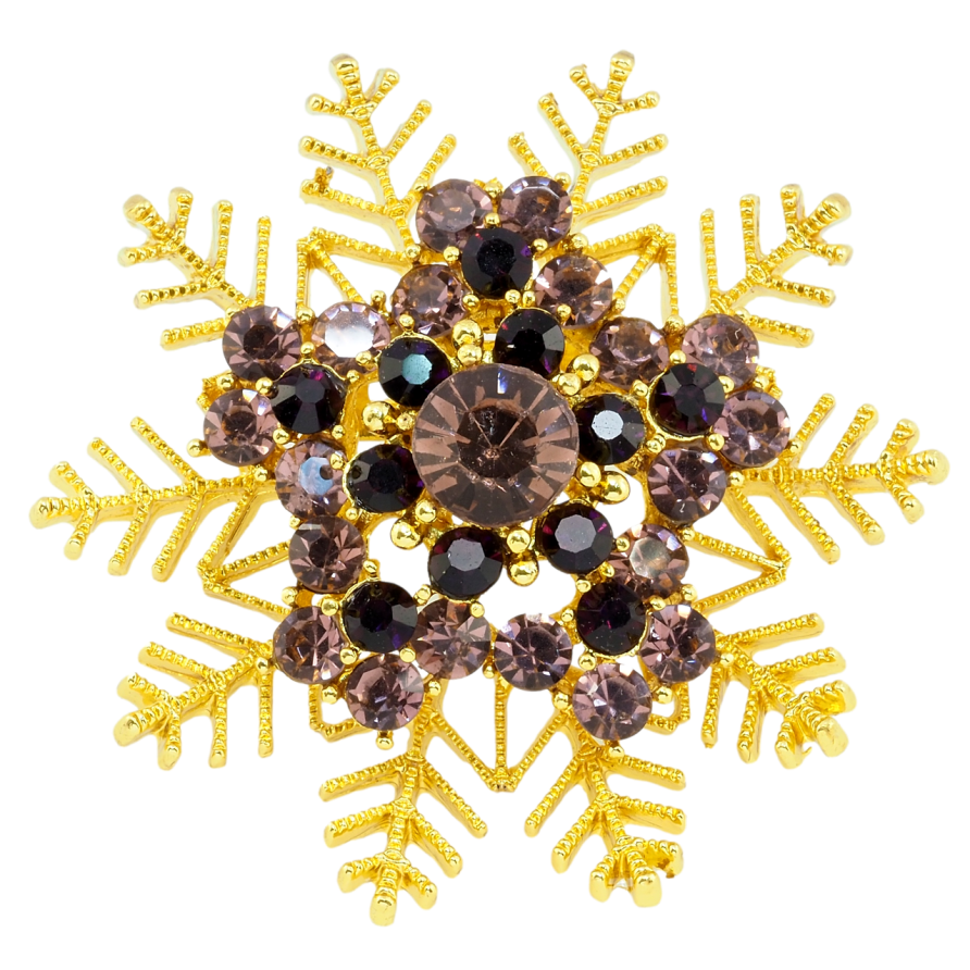 Брошь Снежинка с бордовыми стразами фото №1 Брошь Снежинка с бордовыми стразами фото №1