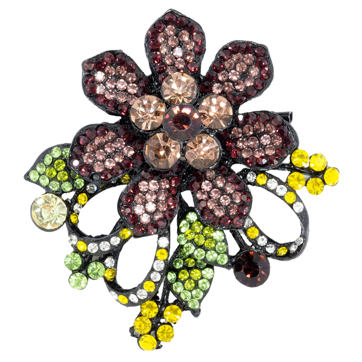 Брошка-кулон Бордова квітка з стразами фото №15 Брошка-кулон Бордова квітка з стразами фото №15