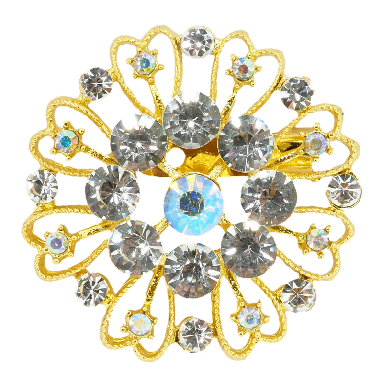 Брошка Квітка зі стразами фото №1