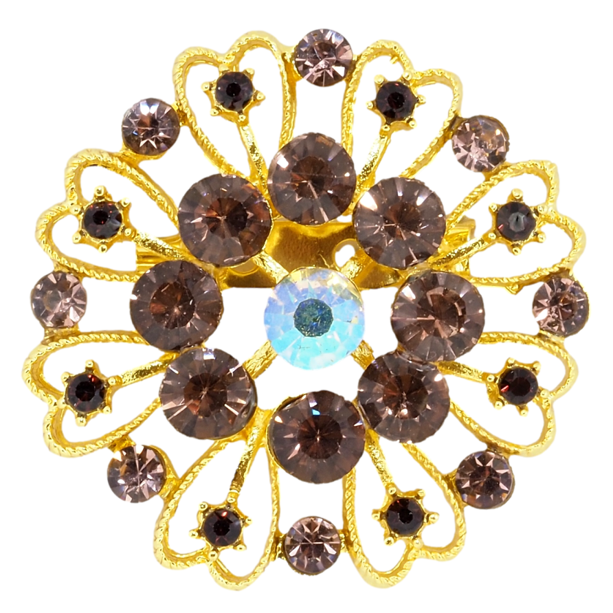Брошь Цветок с бодовыми стразами фото №1