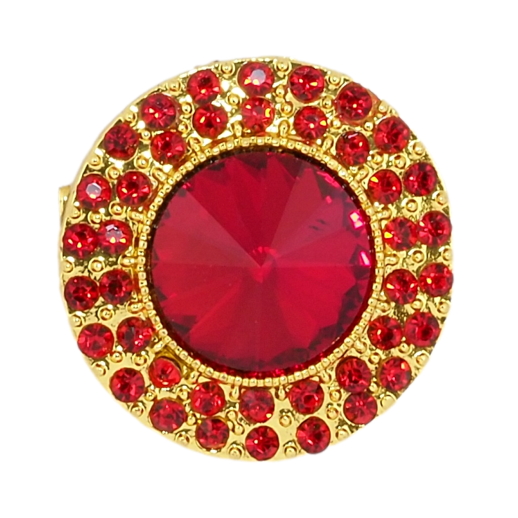 Брошка Коло з червоними стразами фото №10 Брошка Коло з червоними стразами фото №10