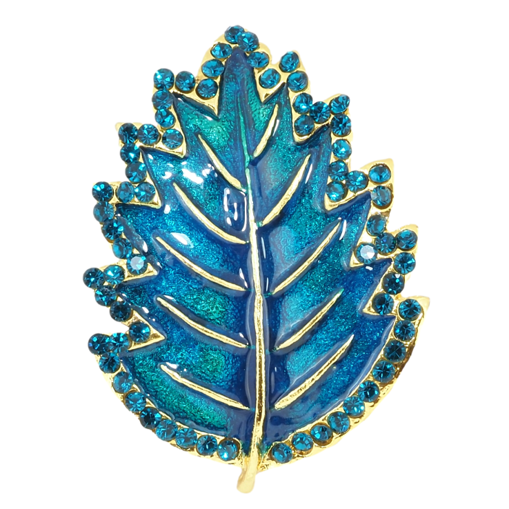 Брошка Бірюзовий листочок фото №10 Брошка Бірюзовий листочок фото №10