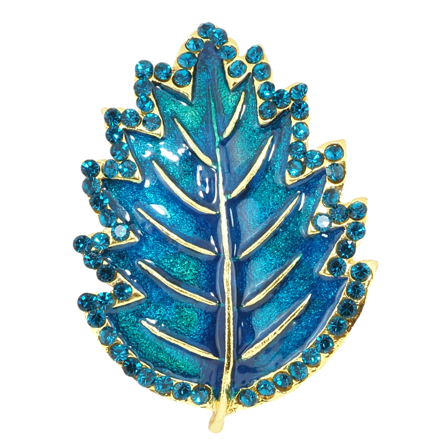 Брошка Бірюзовий листочок фото №1 Брошка Бірюзовий листочок фото №1