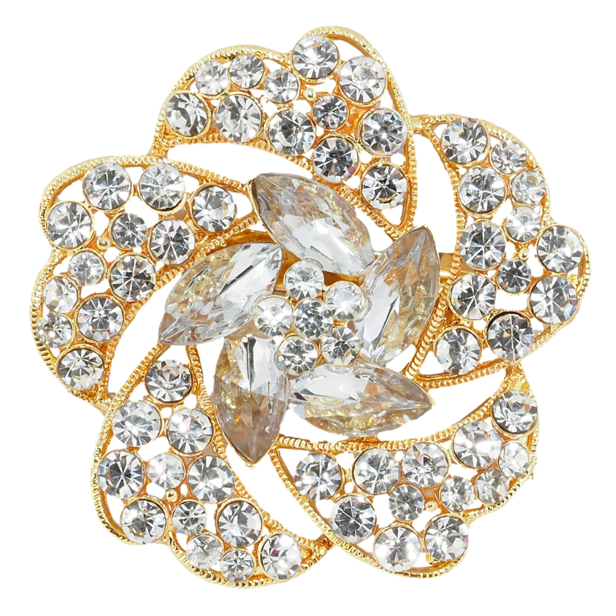 Брошь Цветок со стразами фото №1 Брошь Цветок со стразами фото №1