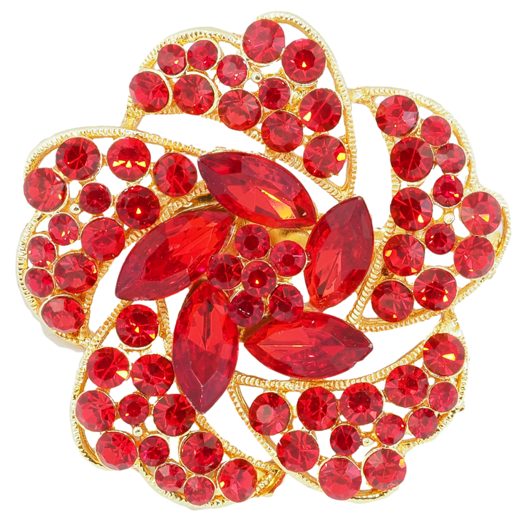 Брошь Цветок с красными стразами фото №17 Брошь Цветок с красными стразами фото №17